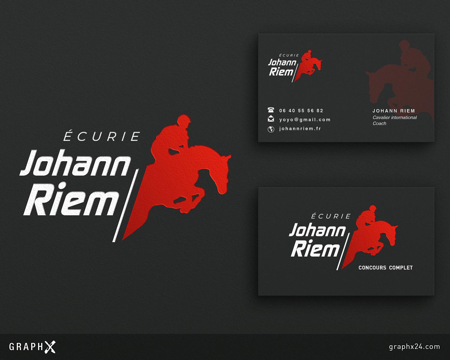 Logo et carte de visite cavalier international