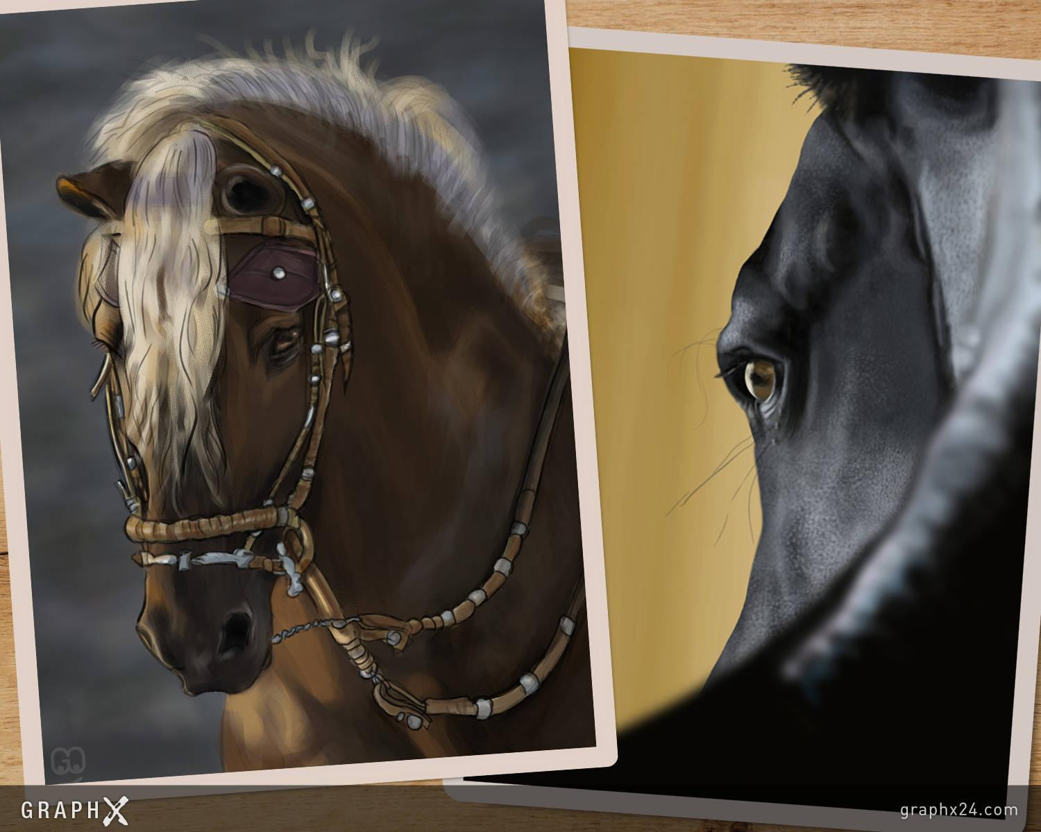 Digital painting cheval