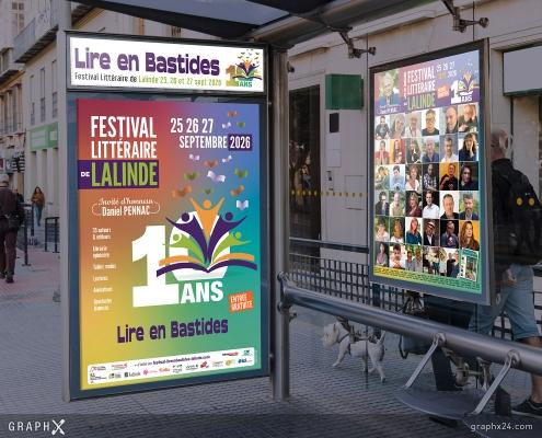 Affiche abribus Festival Littéraire